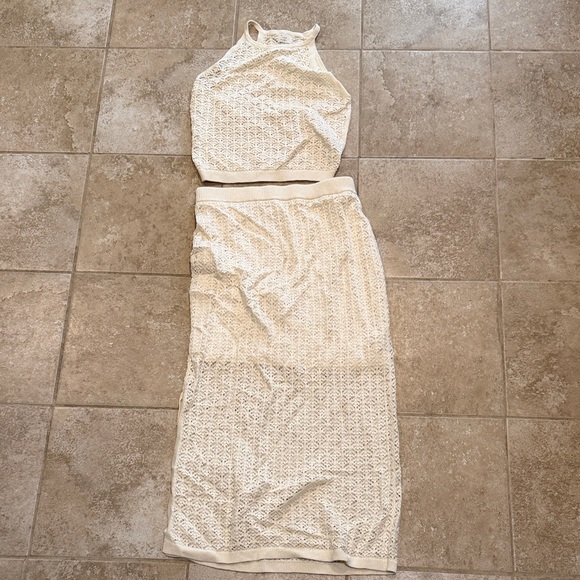 a new day Dresses & Skirts - Two- Piece Cream Crochet Skirt Set - SMALL